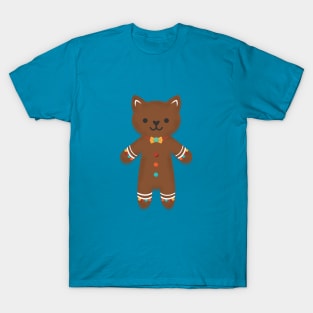 Gingbread Candy Bowtie Cat T-Shirt